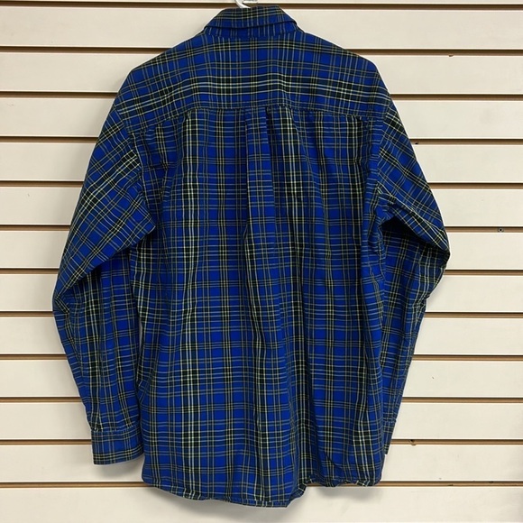Cinch 100% Cotton‎ Long Sleeve Button Down Shirt Blue/Yellow Plaid EUC Size M - Picture 5 of 8